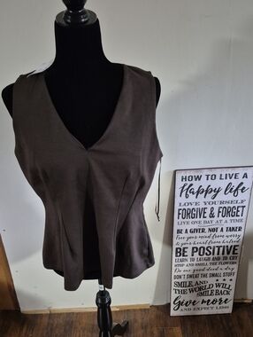 PRIMARK Brown V Neck Sleeveless Top
